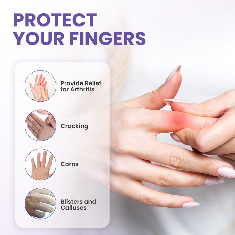 Kimihome 20 PCS Gel Finger Sleeve Protectors - Silicone Finger Sleeves with Lavender Extract - Finger Cots Bandages Provide Relief for Finger Cracking, Corns, Blisters and Calluses Protect (Purple) - Image 2