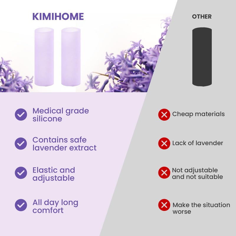 Kimihome 20 PCS Gel Finger Sleeve Protectors - Silicone Finger Sleeves with Lavender Extract - Finger Cots Bandages Provide Relief for Finger Cracking, Corns, Blisters and Calluses Protect (Purple) - Image 5