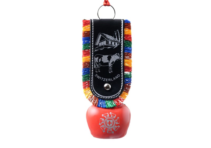 Tej Gifts Swiss Cow Bell – Metal Vastu Bell, DDLJ Style Hanging Bell Key Chain, Car & Door Hanging, Religious Wall Décor & Good Luck Gift (Size 4 = 6 cm x 3.5 cm x 15 cm) - Image 1