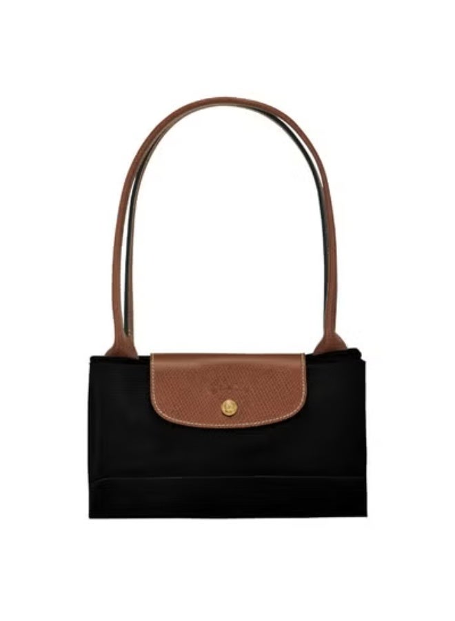 Longchamp Women’s Camera Shoulder Bag | Large Capacity Tote | Recycled Polyamide Canvas | Leather Trim | Zip Closure | 28cm Black - Image 3