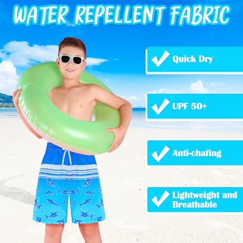 OlyPegic Boys Swim Trunks Size 14-16, Boy Swim Shorts Boy Bathing Suit Swimsuit Kids Swimwear Board Shorts with Boxer Brief Liner Compression Toddler Beach Running Swim Trunks (Shark) - Image 5