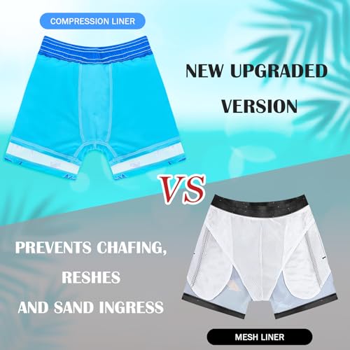 OlyPegic Boys Swim Trunks Size 14-16, Boy Swim Shorts Boy Bathing Suit Swimsuit Kids Swimwear Board Shorts with Boxer Brief Liner Compression Toddler Beach Running Swim Trunks (Shark) - Image 3