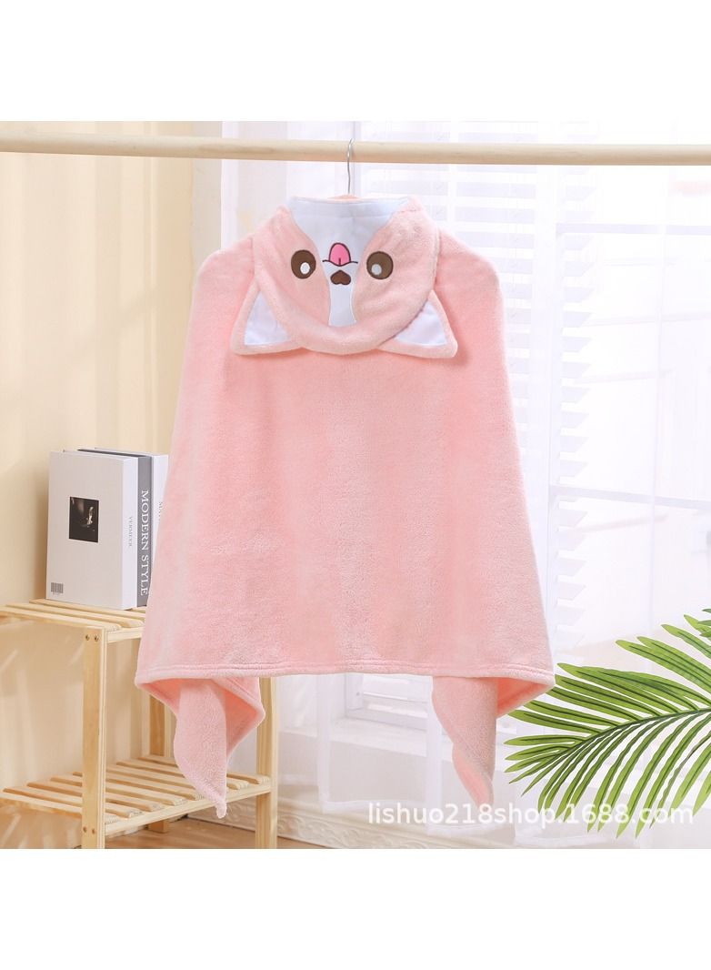 Loquat With Hood Coral Fleece Cloaks Bath Towels