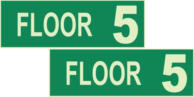 VAAIMAI Floor 5 Eco Friendly Matt Laminated 3mm Foam Board for Office Mall Apartments Flats Hotels College Schools Lodge Hospitals 5th Floor Green 12X4 Inch Pack of 2 - Image 1
