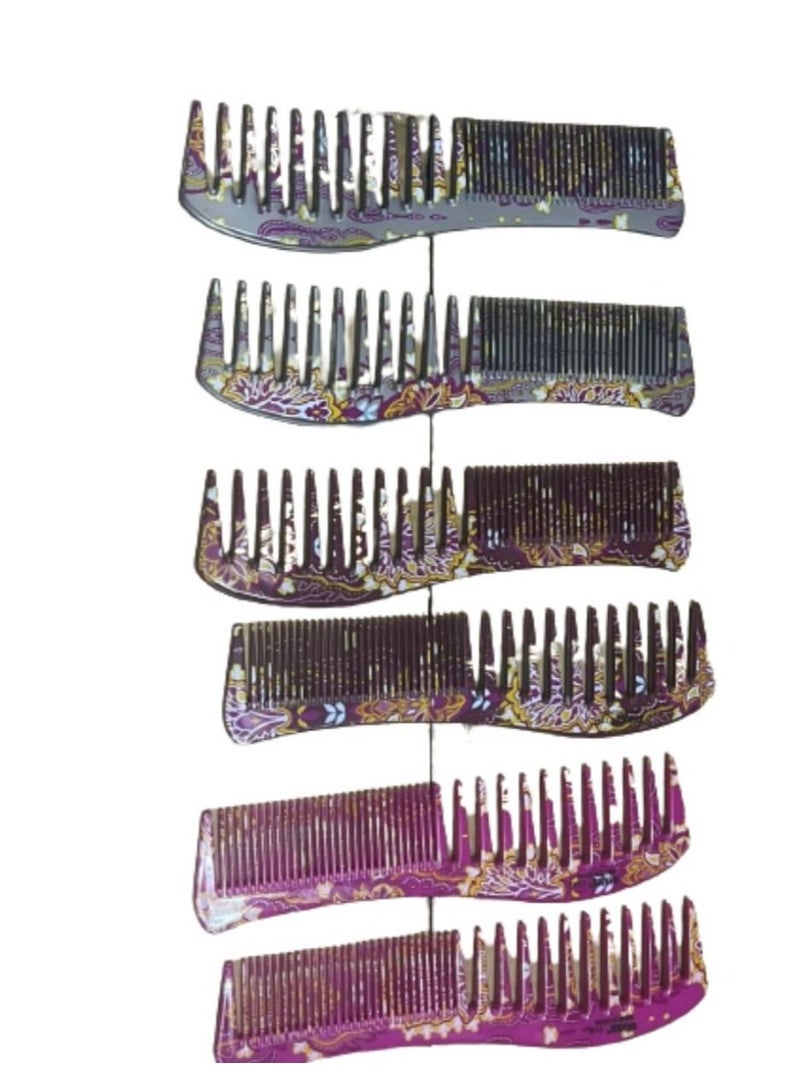 6 pieces of multi-colored Shams hair combs