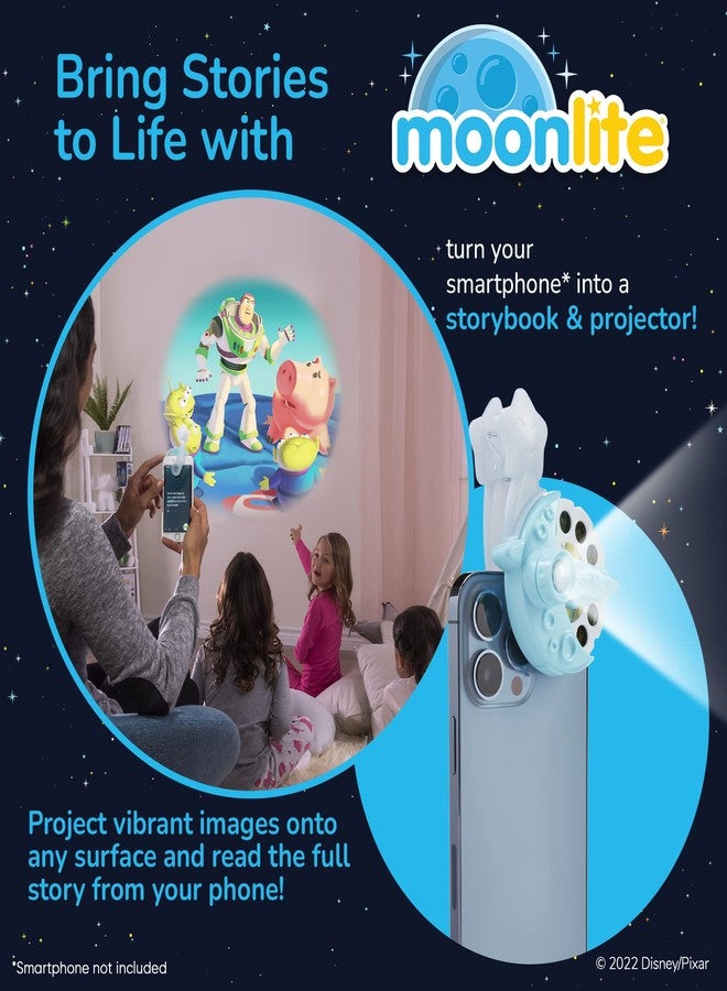 Moonlite Storytime Starter Pack with Smartphone Projector, Picture Disc and Four Stories, Ideal for Bedtime, Storytime, Family Travel and Thoughtful, Disney Pixar - Image 2