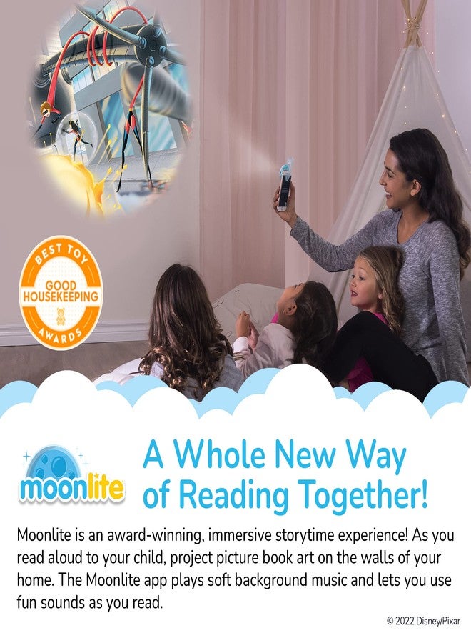 Moonlite Storytime Starter Pack with Smartphone Projector, Picture Disc and Four Stories, Ideal for Bedtime, Storytime, Family Travel and Thoughtful, Disney Pixar - Image 3