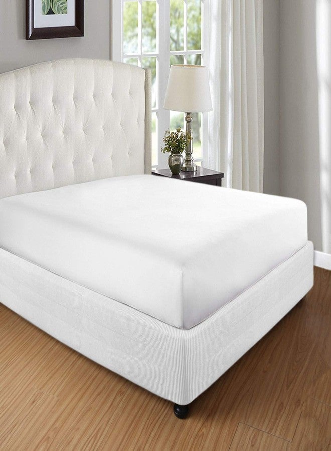 Marquess Box Spring Cover-Premium Elastic Box Spring Wrap Around Bed Skirt, Queen Size Box Spring Cover Bed Frame Cover,15 Inches Tall(White,Queen) - Image 2