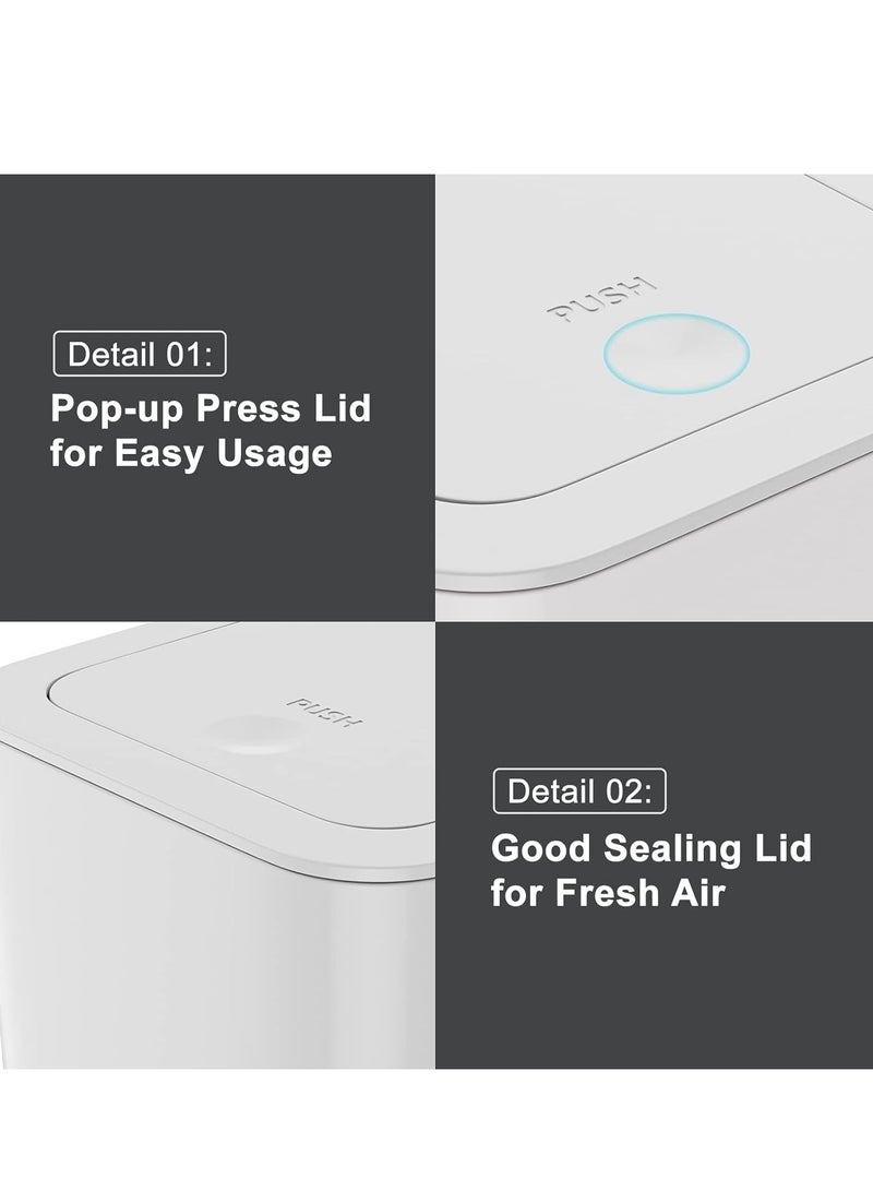 TRASSLE 3 Pack 2.6 Gallon / 10L Bathroom Trash Can with Lid,Kitchen Garbage Can Small Trash Bin Waste Basket for Bathroom,Kitchen,Bedroom,Living Room,Office - Image 2