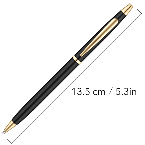 Unibene Slim Metallic Retractable Ballpoint Pens - Black & Gold, Nice Gift for Business Office Students Teachers Wedding Christmas, Medium Point(1 mm) 6 Pack-Black ink - Image 3