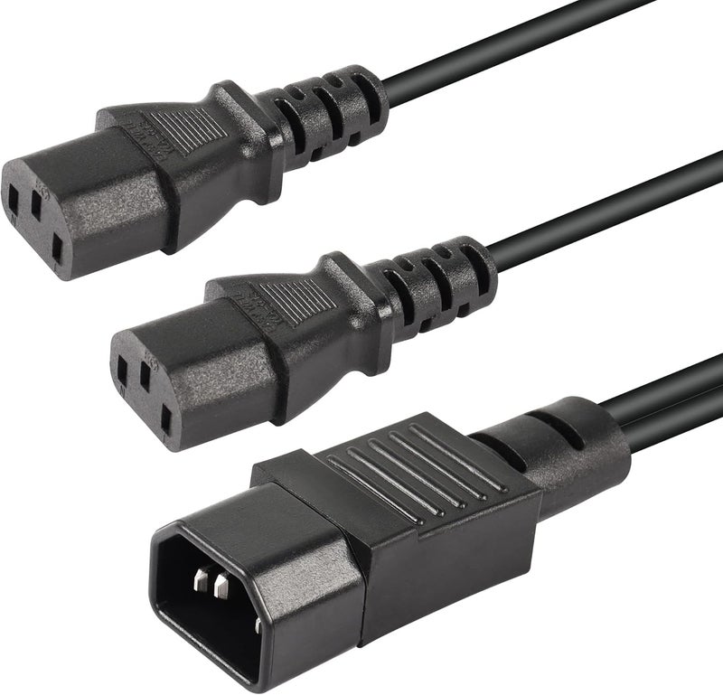 CERRXIAN 1FT IEC 320 C14 to Dual C13 Power CableC14 Male to 2X C13 Female Y Splitter AC Conversion CableSuitable for ComputerProjector ScannerPrinterEtcc14c13c13 - Image 2