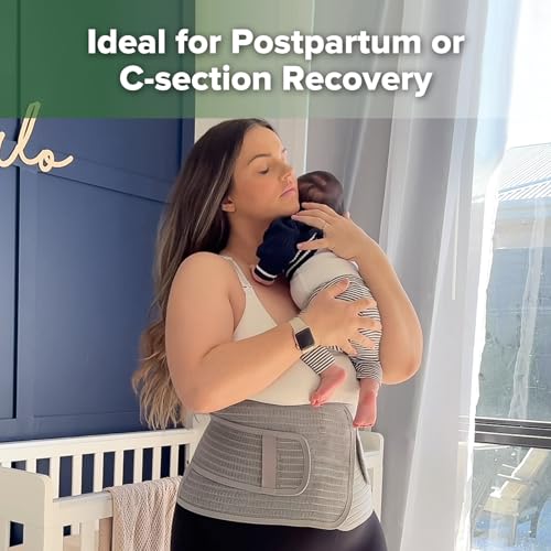 haakaa Postpartum Belly Band, Postpartum Belly Wrap Back Support, Natural Delivery & C Section Recovery Band Waist Shaper, Natural Latex,M - Image 2