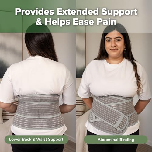 haakaa Postpartum Belly Band, Postpartum Belly Wrap Back Support, Natural Delivery & C Section Recovery Band Waist Shaper, Natural Latex,M - Image 3