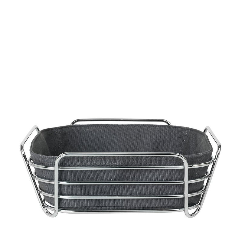 blomus DELARA Wire Serving Basket With Liner Magnet  Charcoal 10 x 10