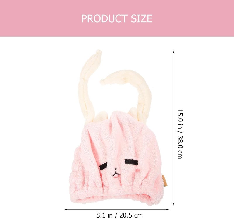 Zerodeko Absorbent Hair Towel Wrap with Cute Ear Design Thick Soft Microfiber Hair Drying Cap and Rapid Drying Bath and Shower - Image 2