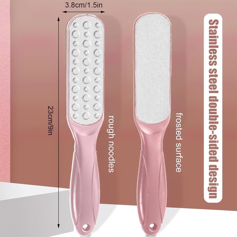 Foot File - Double Sided, Pedicure Foot Scrubber, Scraper Callus Remover, Foot Rasp For Cracked Heel & Foot Corn Removal, Dead Skin Exfoliator For Feet, (Light Pink) - Image 3