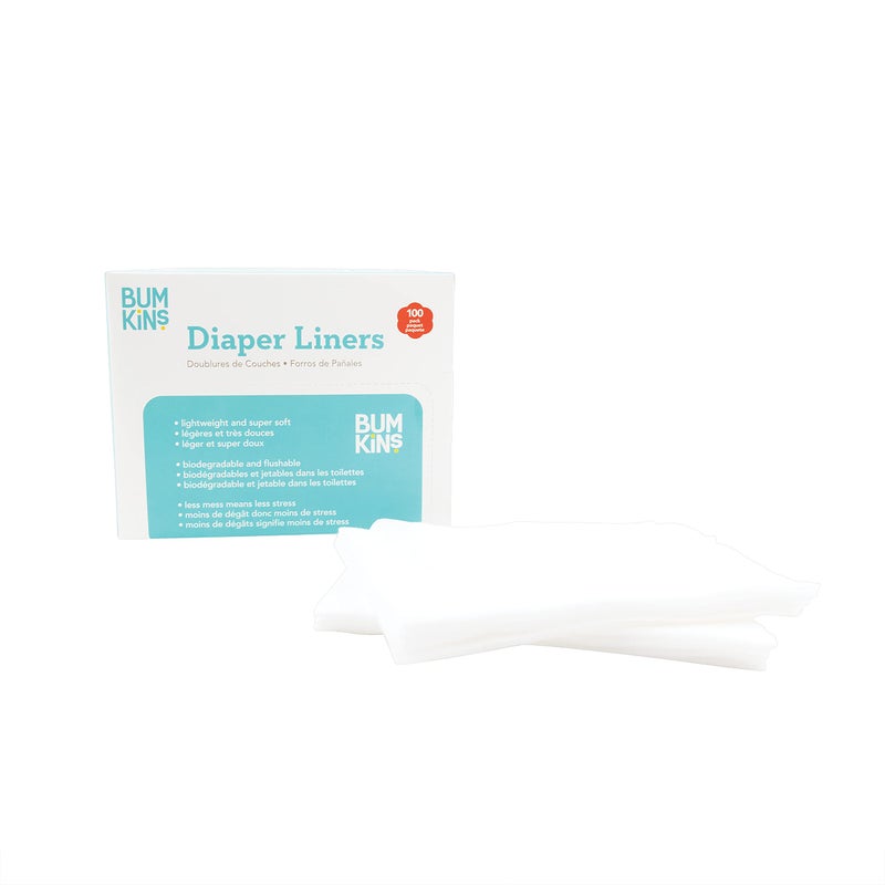 Bumkins Disposable Cloth Fabric Diaper Liner, Biodegradable, Neutral, 100 Count (Pack of 1) - Image 2
