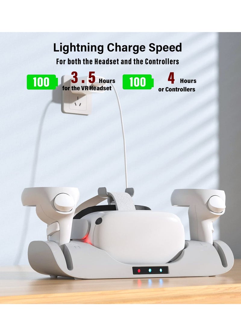 For Oculus Quest 2 USB dock stand, VR headset high-speed charging station with breathing light handle storage - Image 1