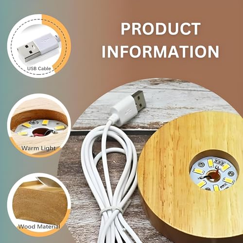 One94Store 3D Saturn Crystal Globe Lamp | Engraved Crystal Ball Night Light with Wooden Base | USB LED Table Lamp for Bedroom, Office, Home Decor & Gift Purpose (Saturn, Warm White) - Image 4