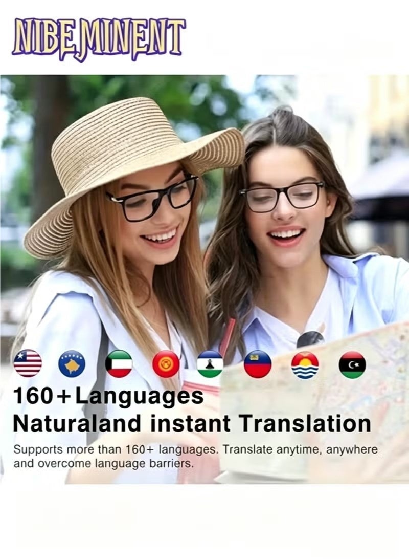 NIBEMINENT AI Smart Glasses, Supports 160 Languages Real-Time Translation, Chat GPT System, New Multifunctional Audio Glasses for Men and Women with Built-in Microphone and Speaker, High Definition Voice Calls and HIFI Music Quality, Music Playback and Hands-Free Calls, Physical Color Changing Lenses, High-Quality, Suitable for Comfortable Cycling, Safe Driving, Fun Fishing, Casual Travel, and Everyday Office Wear, Holiday Gift - Image 4