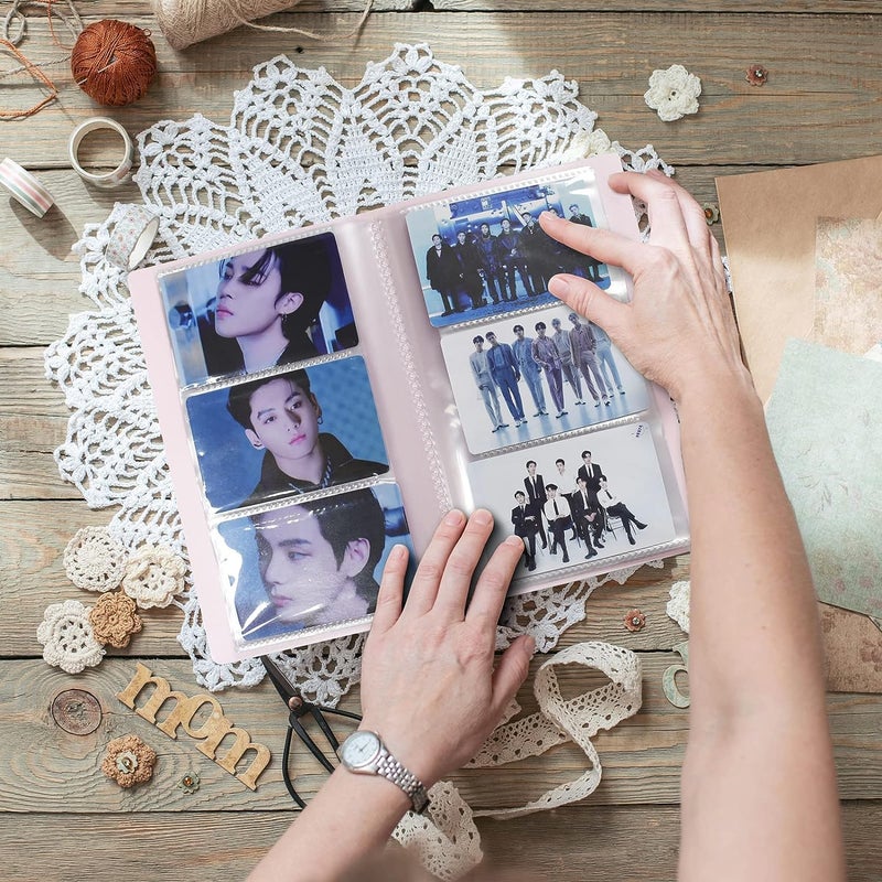 Babyfond Kpop Photocard Binder, 168 Pockets PVC Free Kpop Photocard Holder Book, Clear Photo Card Holder Album Portable Photocard Album Book Kpop Collect Book, Double Size Display - Image 3