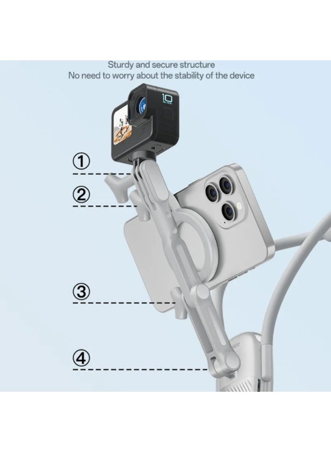 Multi-Functional Magnetic Neck-Mounted Phone Holder, Hands-Free Mount for Smartphones and Action Cameras for recording first-person perspective, POV Vlog Capture | WIDGETS MATRIX - Image 4