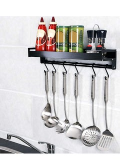 DubaiGallery Kitchen Organizer Storage Wall-Mount Spice Racks Aluminum Shelves Utensil Spoon Hanger Hook Kitchen Gadgets Accessories Supplies  - Image 2