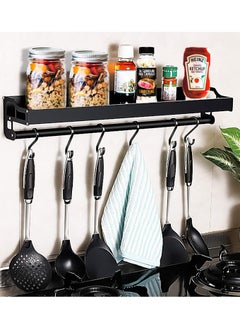 DubaiGallery Kitchen Organizer Storage Wall-Mount Spice Racks Aluminum Shelves Utensil Spoon Hanger Hook Kitchen Gadgets Accessories Supplies  - Image 3