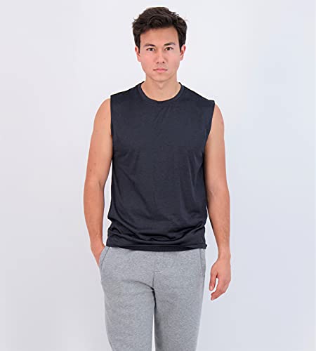 REALESSENTIALS Real Essentials Men's Dry-Fit Active Muscle Tank Top - Standard and Big & Tall Sizes, Set 2, XL, Pack of 5 - Image 2
