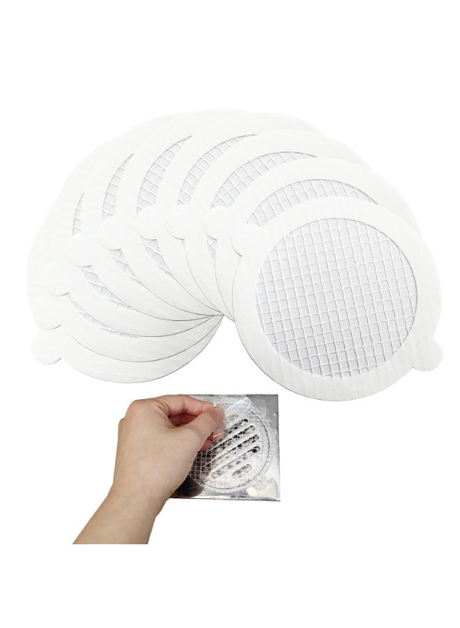 50 Pack Drain Hair Catcher Mesh Stickers – Shower Floor Drain Cover, Strong Adhesive, Disposable Hair Trap for Bathroom, Laundry & Kitchen, Round - Image 1