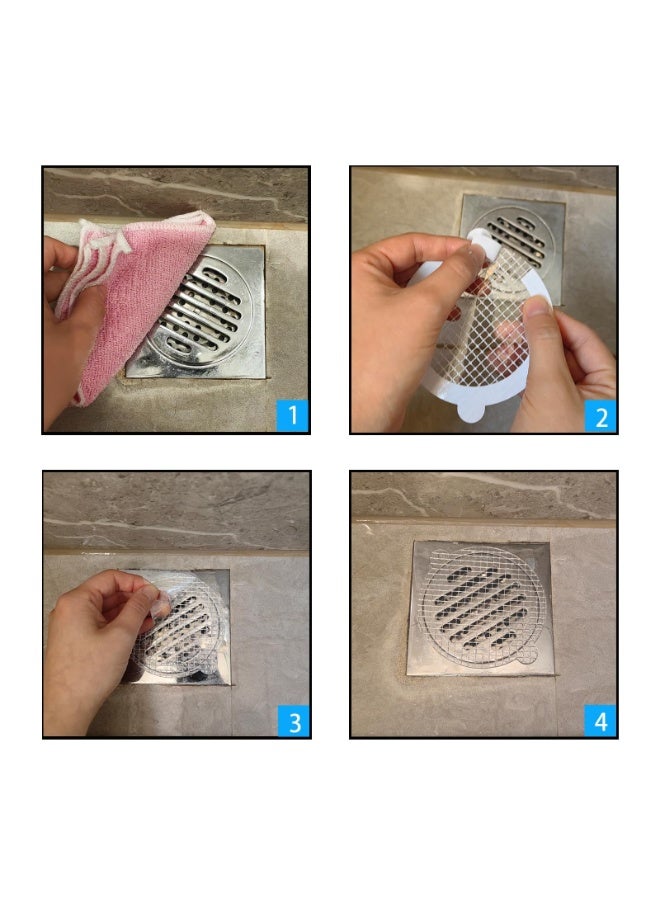 50 Pack Drain Hair Catcher Mesh Stickers – Shower Floor Drain Cover, Strong Adhesive, Disposable Hair Trap for Bathroom, Laundry & Kitchen, Round - Image 5