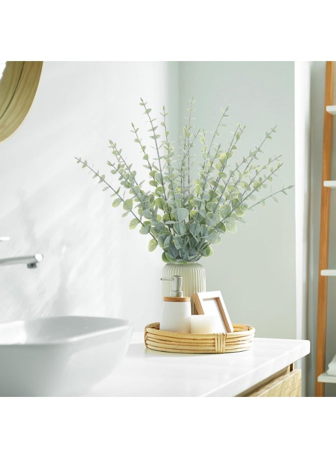 Arabest 18pcs Eucalyptus Stems Greenery Stems Fake Leaves Artificial Flowers Bouquet Faux Branches Centerpiece Flores Plants for Home Party Decor Wedding Decoration - Image 4