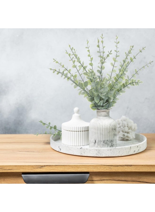 Arabest 18pcs Eucalyptus Stems Greenery Stems Fake Leaves Artificial Flowers Bouquet Faux Branches Centerpiece Flores Plants for Home Party Decor Wedding Decoration - Image 2