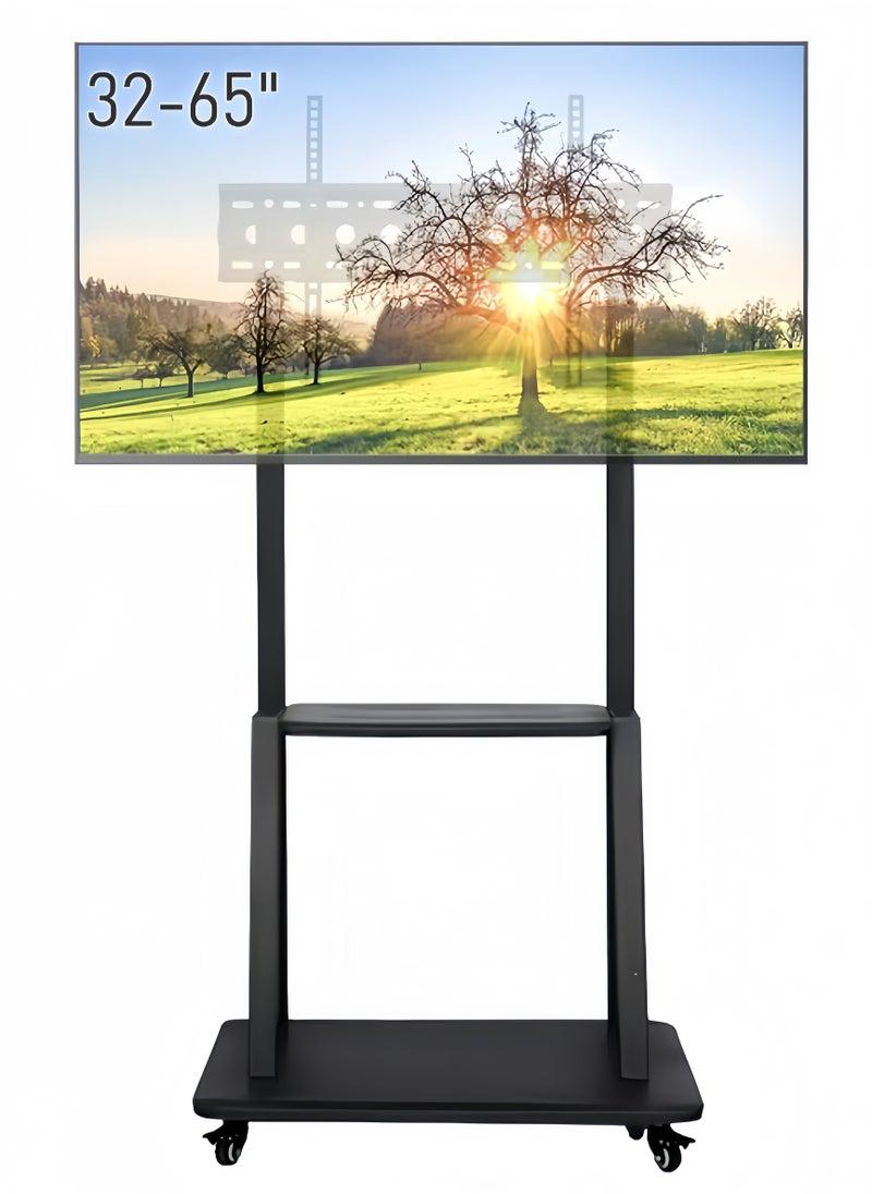 FlashHawk Mobile TV Stand with Projector and Laptop Shelf for 32-65 Inch Screens for Living Room, Bedroom and Office, Holds up to 88 lbs  - Image 1