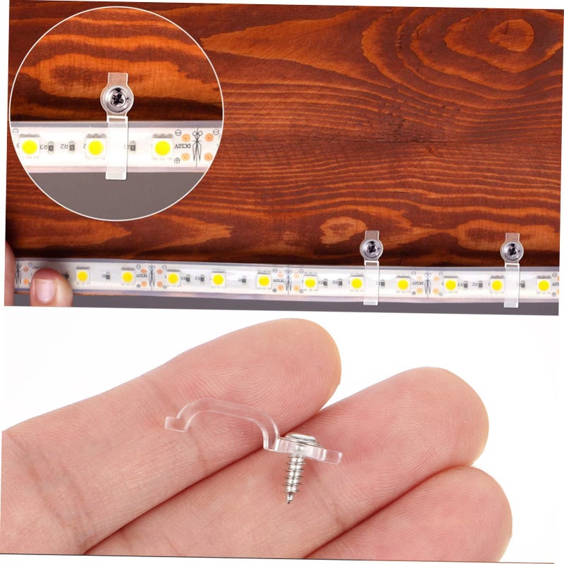 3 حزمة 300 قطعة مشابك ضوء LED الشريط المرن الشفاف مثبتات آمنة التركيب سهلة التثبيت - Image 3