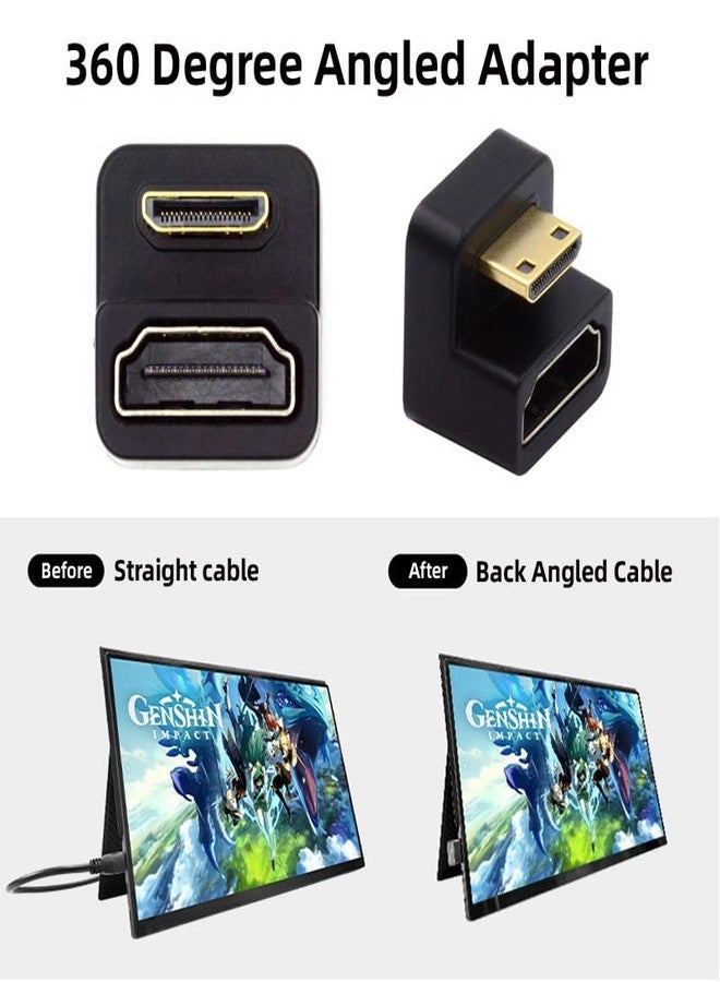 CY YC° 4K Cable 360 Degree Up Opposite U Shape Back Angled Mini HDMI 1.4 Male to HDMI Female Extension Adapter Converter - Image 5
