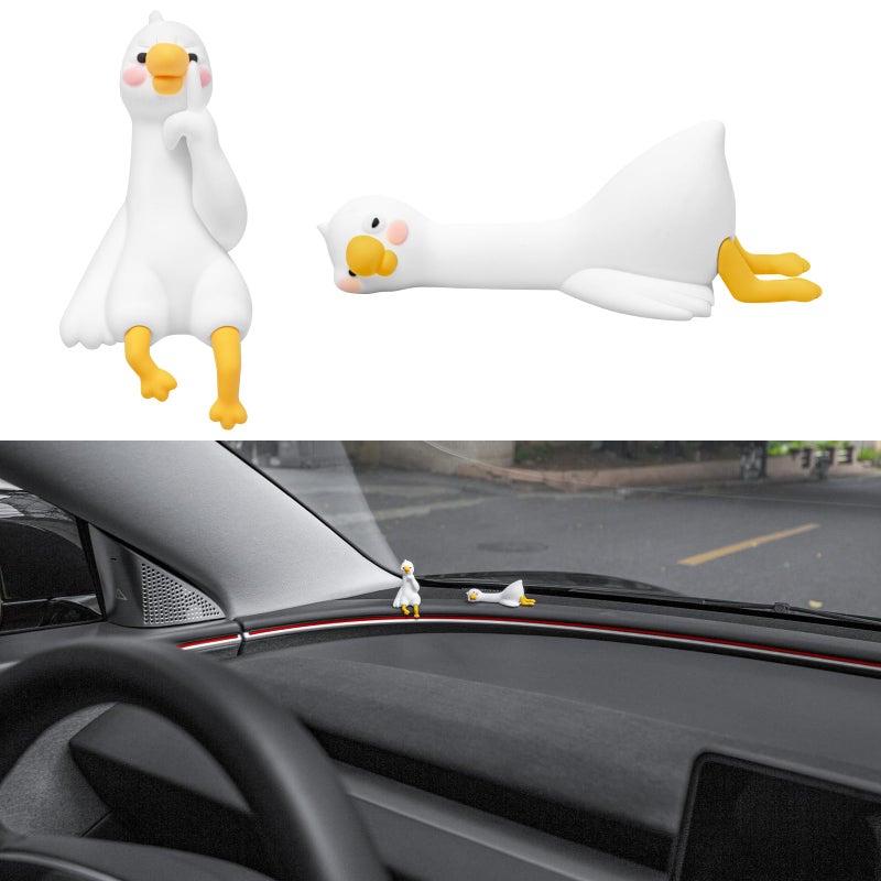 KUNIST 2PCS for Tesla Model Y 2026 Duck Mode Mini Dashboard Decoration Ornament Funny Decors Compatible with 20172026 Tesla Modle 3 and New Modle Y Juniper Interior Accessories - Image 3