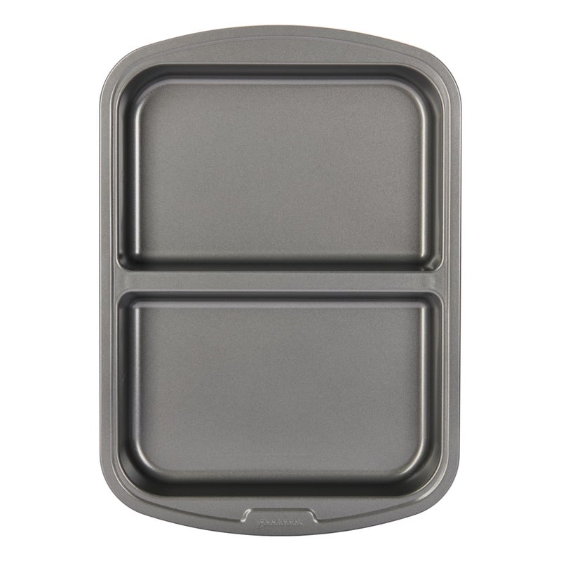 GoodCook Everyday Divided Baking Pan 1.5-Inch Deep 2-Section Non-Stick Scratch-Resistant Carbon Steel Construction for Meal Prepping & Sheet Pan Dinners, 11x15-Inch, Gray - Image 1