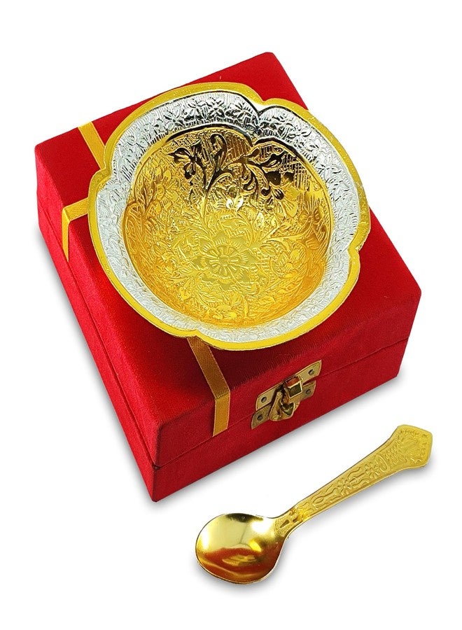 NOBILITY Bowl Spoon Set Silver Plated Light Weight with Red Box Diwali Christmas Eid Wedding Return Friends Family Corporate Home Decoration Gift Items Dessert Dry Fruits Serving Gifts - Image 3