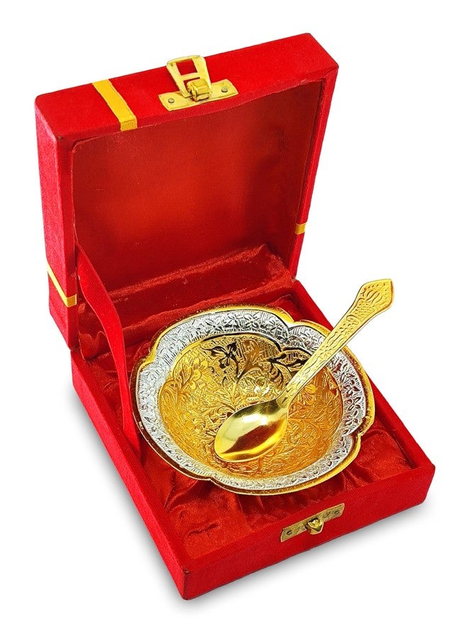 NOBILITY Bowl Spoon Set Silver Plated Light Weight with Red Box Diwali Christmas Eid Wedding Return Friends Family Corporate Home Decoration Gift Items Dessert Dry Fruits Serving Gifts - Image 5