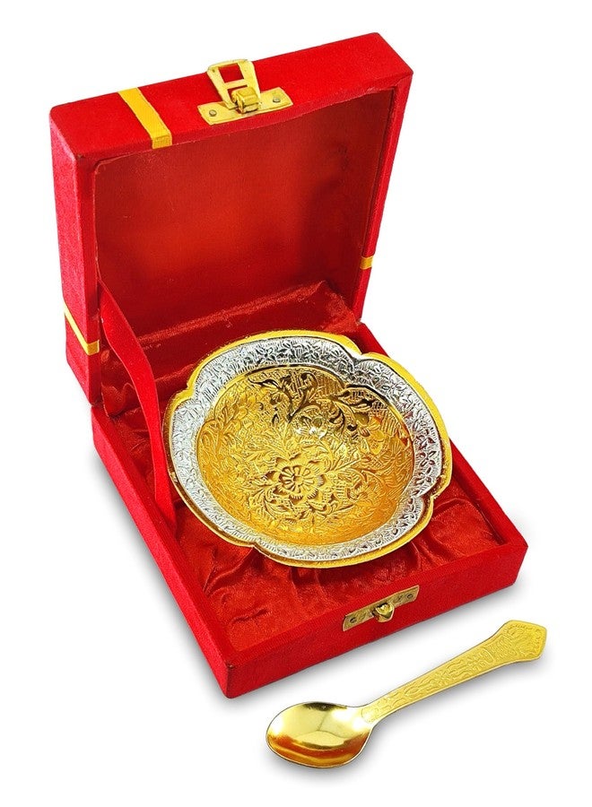 NOBILITY Bowl Spoon Set Silver Plated Light Weight with Red Box Diwali Christmas Eid Wedding Return Friends Family Corporate Home Decoration Gift Items Dessert Dry Fruits Serving Gifts - Image 4