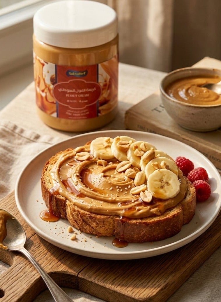 sokradorf Peanut Cream 300g No Added Sugar Creamy Peanut Spread with Coconut Oil Smooth Natural Peanut Butter Alternative Healthy Spread for Toast Sandwiches Smoothies - Image 2