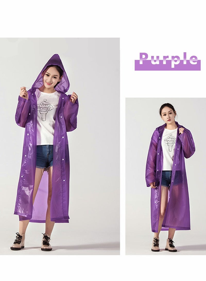 SYOSI Raincoat Rain Ponchos for Adults Women Men - 1 Pack Reusable EVA Clear Portable Rain Coats Lightweight Jackets with Hood, Rain Ponchos Adults Packable Poncho Adult Clear Hood  - Image 3