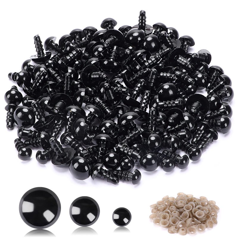 UPINS 120PCS Plastic Safety Crochet Eyes Bulk with 120PCS Washers for Crochet Crafts (6mm,8mm,10mm) - Image 1