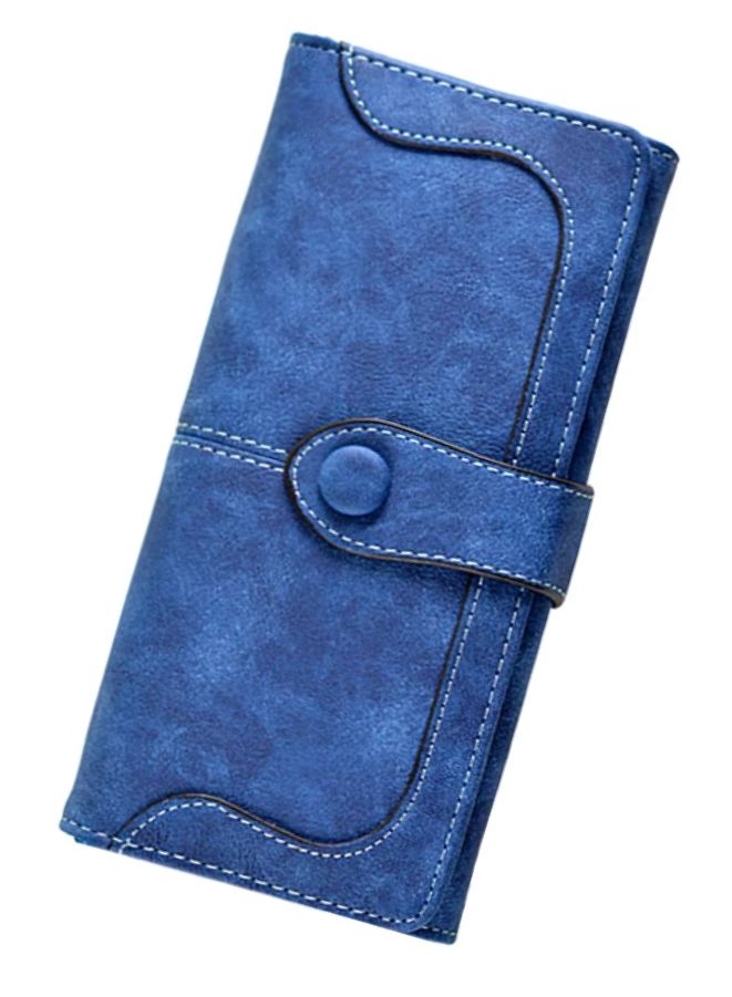 Women's Nubuck Leather Long Purse with Card Slots, Coin Pocket, and Retro Card Holder - Stylish Clutch & Wallet for Maximum Organization for Ladies - Image 1