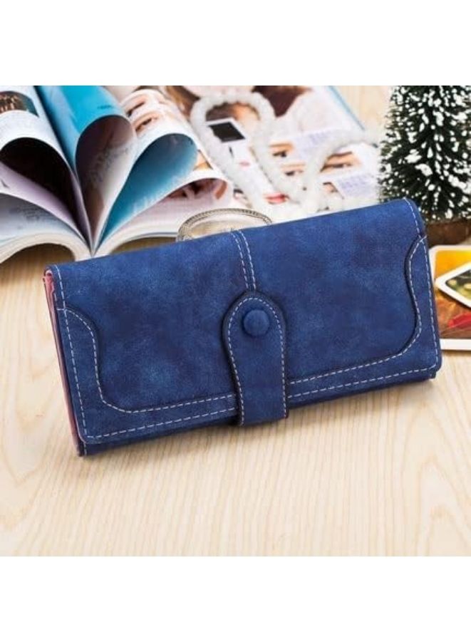 Women's Nubuck Leather Long Purse with Card Slots, Coin Pocket, and Retro Card Holder - Stylish Clutch & Wallet for Maximum Organization for Ladies - Image 3