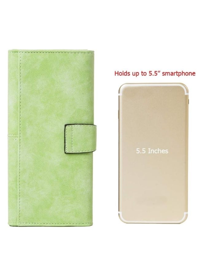 Women's Nubuck Leather Long Purse with Card Slots, Coin Pocket, and Retro Card Holder - Stylish Clutch & Wallet for Maximum Organization for Ladies - Image 4