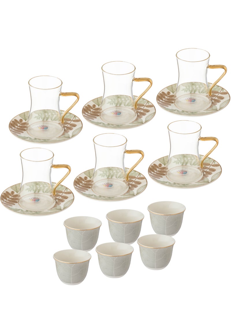 Dania Saudi porcelain and glass tea and coffee set, 18 pieces  - Image 2
