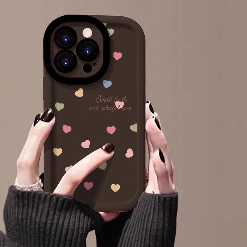 قلب قوس قزح مناسب لشركة آبل 15Promax حالة الهاتف المحمول الجديد مطلي Iphone14Pro Skin-Feel Puff 13 - Image 5
