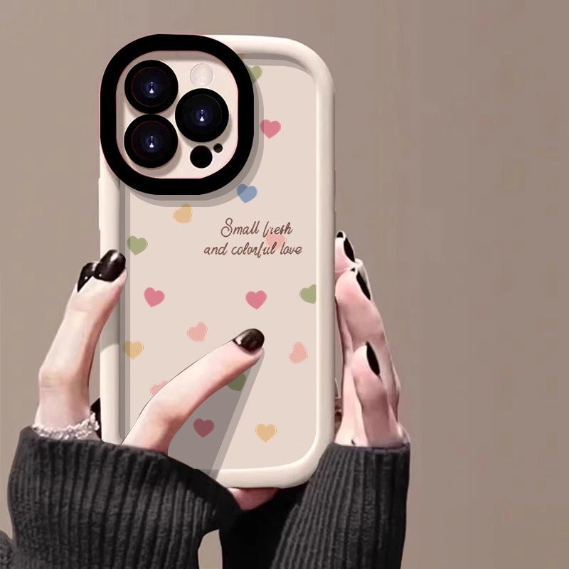 قلب قوس قزح مناسب لشركة آبل 15Promax حالة الهاتف المحمول الجديد مطلي Iphone14Pro Skin-Feel Puff 13 - Image 1